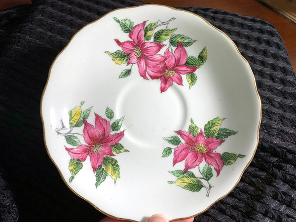 Colclough Pink Floral Orphan Saucer -Made in England, No Teacup Plate Only -F - The Vintage TeacupSaucer