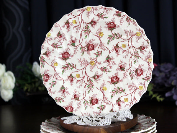 Copeland Spode Set of 6, Rosebud Chintz 8" Side Plates, Made in England 17519 - The Vintage TeacupAccessories