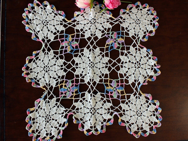 Crochet Placemat, Centerpiece, Large Doily, Vintage Crochet Table Linens 16861 - The Vintage TeacupDoilies