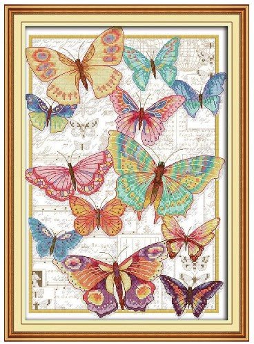 Cross Stitch Kits - Butterflies 16"× 22", Embroidery Patterns K765 - The Vintage TeacupCross Stitch Kits