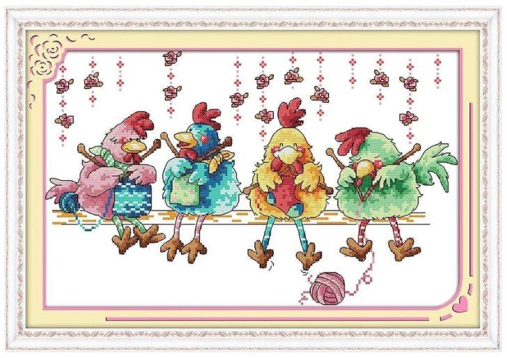 Cross Stitch Kits - Chicken Knitting, Animal Embroidery 20.5×13.8 - – The  Vintage Teacup