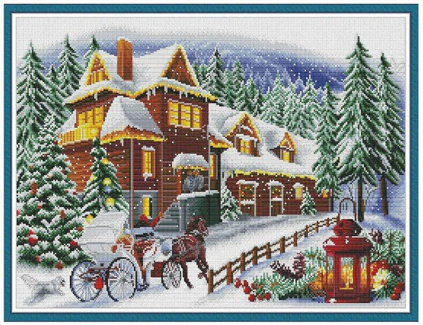 Cross Stitch Kits, Coming Home for Christmas, Embroidery Patterns ZY276 - The Vintage TeacupCross Stitch Kits