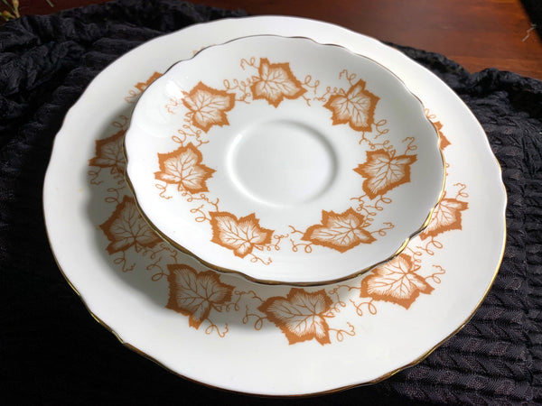 Crown Staffordshire English Saucer and Side Plate - No Teacup Plates Only - The Vintage Teacup