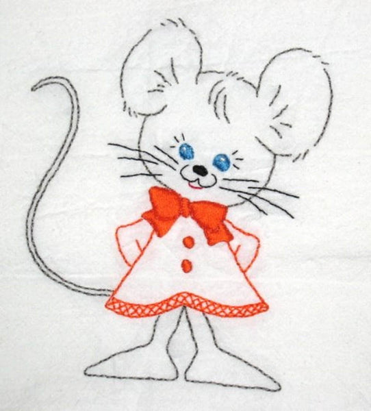 Cute Mice, Tea Towels, 3820, Aunt Martha's®, Vintage Embroidery, Transfer Pattern, Hot Iron Transfers, Uncut, Unopened Transfers - The Vintage TeacupHot Iron Transfers