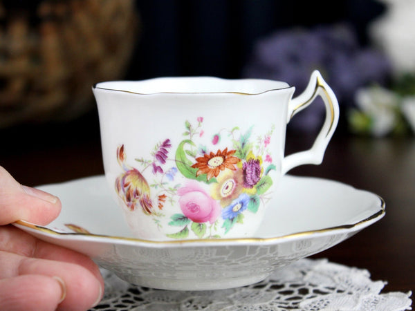 DEMITASSE Coalport Teacup & Saucer, Vintage Tea Cup, Junetime 18205 - The Vintage TeacupTeacups