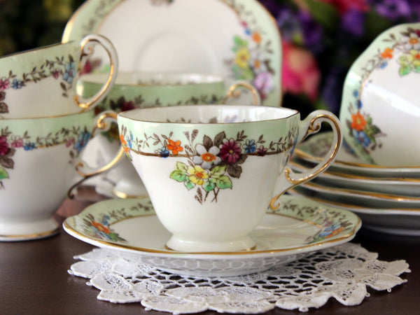 DEMITASSE EB Foley Cups & Saucers, 5 Sets, Vintage Bone China, Vintage Teacups 16771 - The Vintage TeacupTeacups