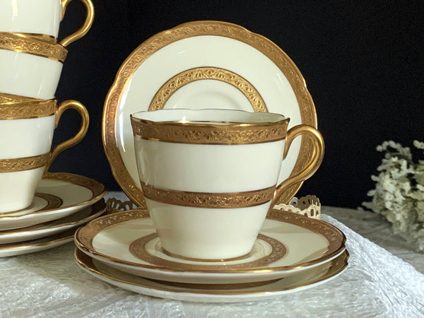 DEMITASSE Royal Doulton Cups & Saucers, "The Balmoral" 6 Sets, Vintage Demi Teacups -J - The Vintage TeacupTeacups