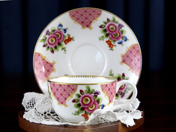 DEMITASSE - Royal Worcester, Fine Porcelain, Tea Cup & Saucer 18187 - The Vintage TeacupVintage Teacups