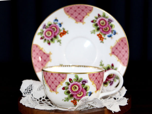 DEMITASSE - Royal Worcester, Fine Porcelain, Tea Cup & Saucer 18187 - The Vintage TeacupVintage Teacups
