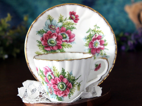 Dogwood Roses, Tea Cup and Saucer, Gladstone, Vintage Teacup 17014 - The Vintage TeacupTeacups