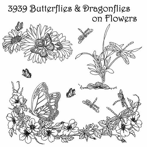 Dragonflies Designs, Butterflies, Flowers for Linens, Hot Iron Transfers, NEW Uncut, Unopened Transfers, Aunt Martha's, 3939 - The Vintage TeacupHot Iron Transfers