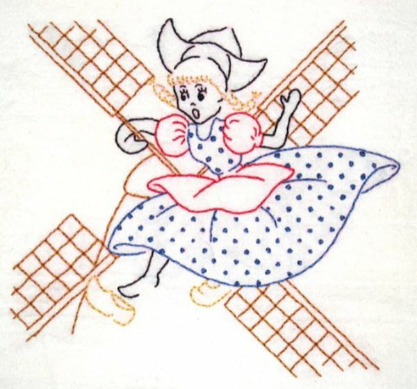 Dutch Girl, Tea Towel, Transfer Pattern, Hot Iron Transfers, Aunt Martha's 3597, New Transfers - The Vintage TeacupHot Iron Transfers