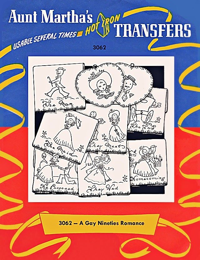 Aunt Martha's Embroidery Patterns Iron On Transfers Book 413 Tea Time