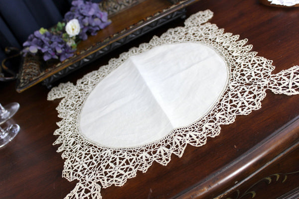 Exquisite Italian Punto in Aria, Needle Lace, Antique Handmade, Lace Doily 18224 - The Vintage TeacupDoilies