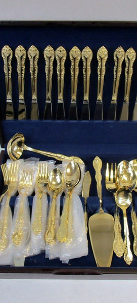 Goldtone Flatware, Gold Tone Flat Ware Lot, International China Cutlery 14361 - The Vintage TeacupAntique & Vintage