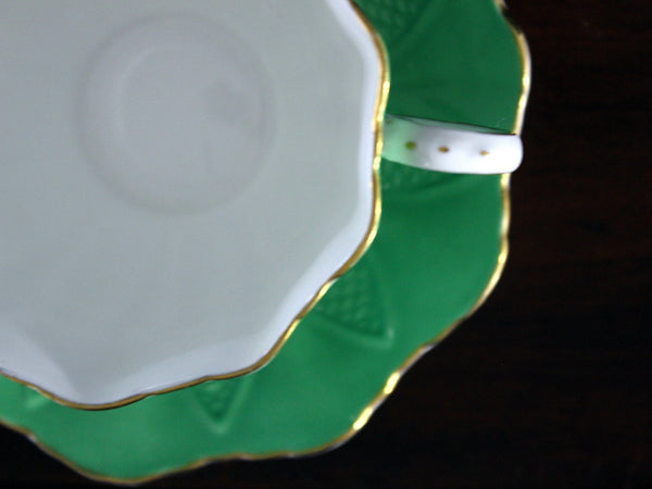 Green Paragon Teacup & Saucer, English Bone China Tea Cup 17860 - The Vintage TeacupTeacups