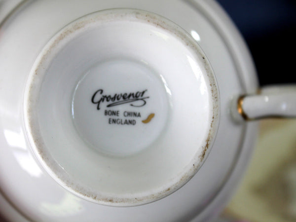 Grosvenor Pink & Cream, Tea Cup & Saucer, Bone China, English Teacups 16047 - The Vintage TeacupTeacups