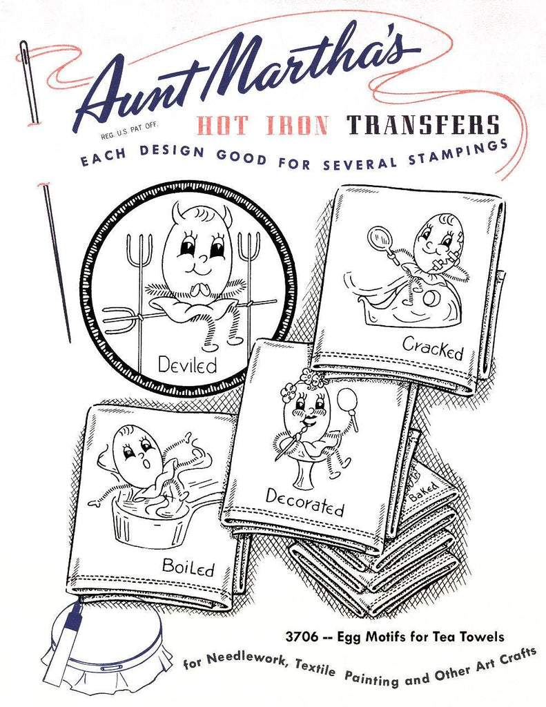 Aunt Martha's Hot Iron Transfers #3757 Days of the Week Baskets of  Vegetables for Embroidery, Textile Painting, Needlepoint