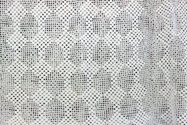 White Table Topper, Small White Tablecloth, Hand Crocheted, Small Table Cloth, Lacy Table Topper, Filet Crochet 18046