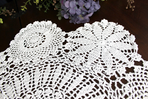 Huge White Doily, 26 Inch Crochet Doily, Table Topper, Hand Made 18310