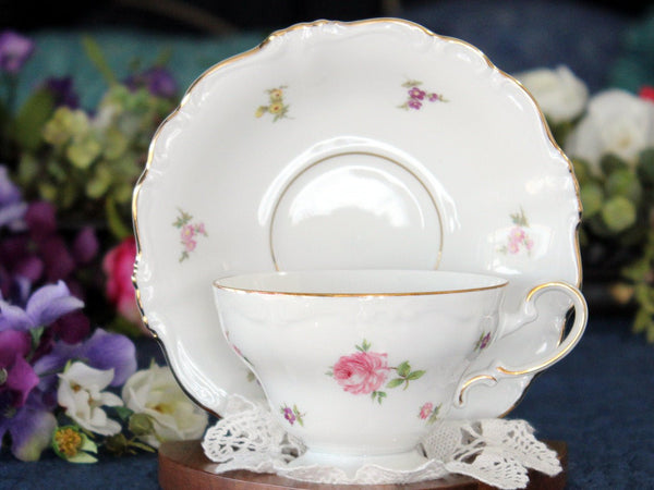 Johann Haviland Dainty Flowers, Teacup and Saucer, Tea Cup, Bavaria Germany 17494 - The Vintage TeacupTeacups