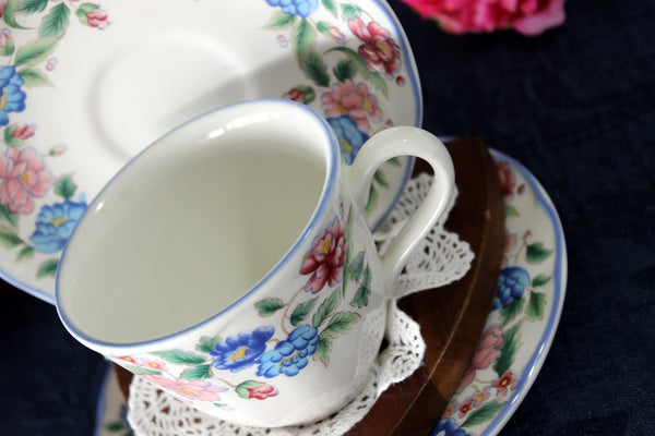 Laura Ashley Tea Cup Trio, Teacup, Saucer and Plate, Hazelbury 17458 - The Vintage TeacupTeacups