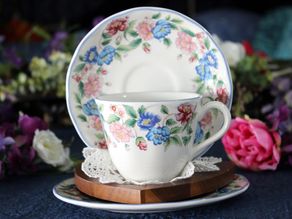Laura Ashley Tea Cup Trio, Teacup, Saucer and Plate, Hazelbury 17458 - The Vintage TeacupTeacups