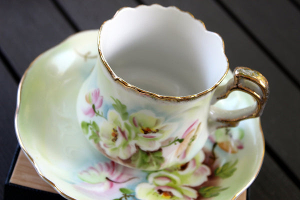 Lefton "To a Wild Rose" Tea Cup, Teacup and Saucer, Made in Japan -J - The Vintage TeacupTeacups