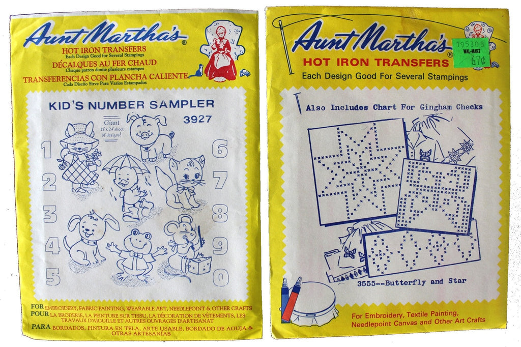 Lot of 6 Aunt Martha's®, Vintage Embroidery, Transfer Patterns, Hot Iron  Transfers, Uncut, Opened Transfers. New/old Stock 17242 
