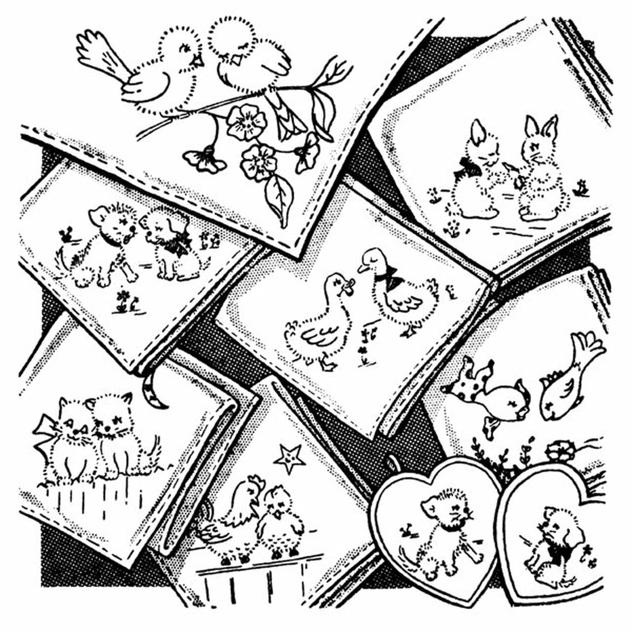 Hot Iron Patterns Aunt Martha's Baby Animal Quilt Hot Iron Transfer - Embroidery  Pattern For Crafts Refrigerator Magnet, image size:1280x1280