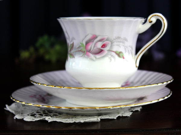 Paragon Cup, Saucer & Side Plate, Lavender, Teacup Trio 18168 - The Vintage TeacupTeacups