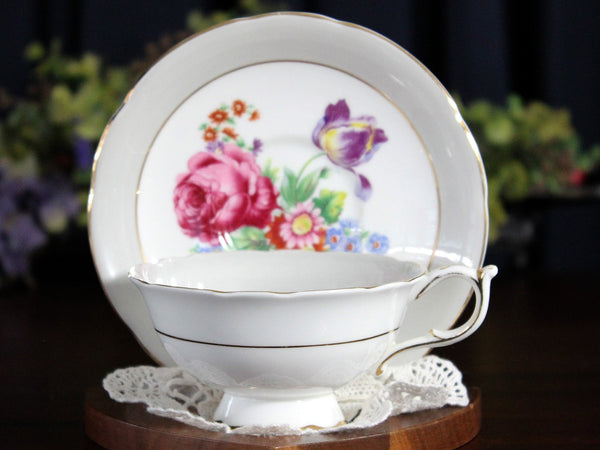 Paragon Pale Grey, Teacup with Saucer, English Bone China Tea Cup 17692 - The Vintage TeacupTeacups
