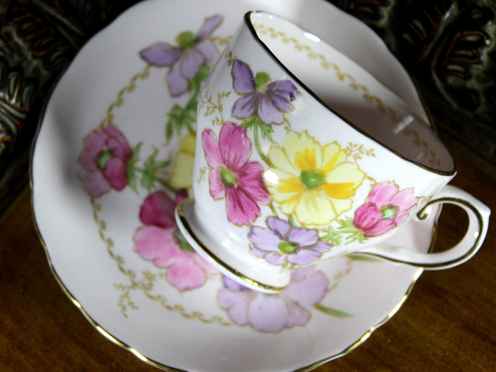 Tuscan DEMITASSE Teacup, Pink Tea Cup and Saucer 18114 – The Vintage Teacup