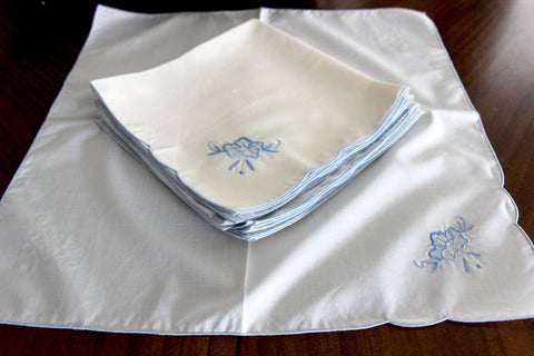 Polyester Embroidered Dinner Napkins, Set of 8 - 14602 - The Vintage TeacupTablecloths