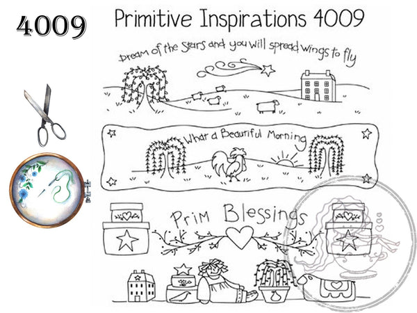 Primitive Inspirations, Hot Iron Transfers, For Embroidery, Textile Painting, Needlepoint, Wearable Art, Aunt Martha's, 4009 - The Vintage TeacupHot Iron Transfers