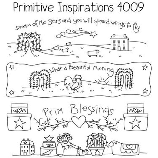 Primitive Inspirations, Hot Iron Transfers, For Embroidery, Textile Painting, Needlepoint, Wearable Art, Aunt Martha's, 4009 - The Vintage TeacupHot Iron Transfers