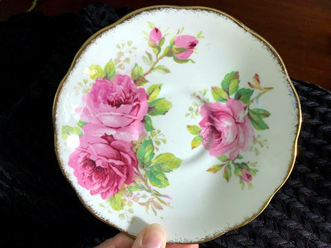 Royal Albert "American Beauty" Orphan Saucer, Made in England. No Teacup Plate Only -D - The Vintage TeacupSaucer
