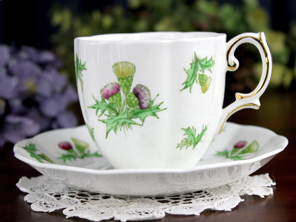 Royal Albert Cup & Saucer, Highland Thistle, Bone China 18275 - The Vintage TeacupTeacups