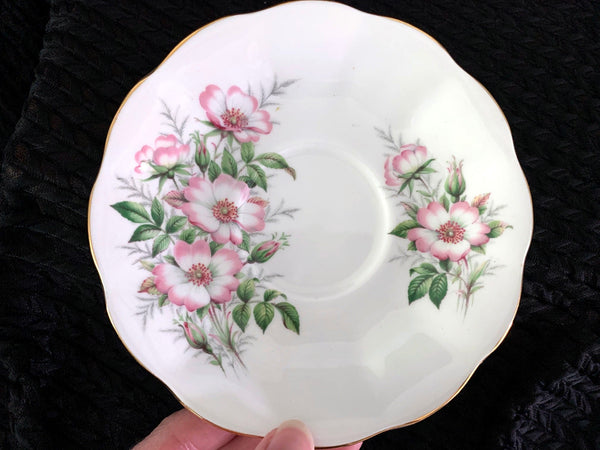 Royal Albert Orphan Saucer, Friendship / Wild Rose Made in England. No Teacup Plate Only -E - The Vintage TeacupSaucer