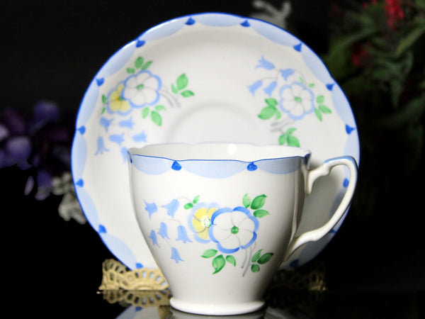 Royal Grafton Teacup and Saucer, English Bone China Teacup -J - The Vintage TeacupTeacups