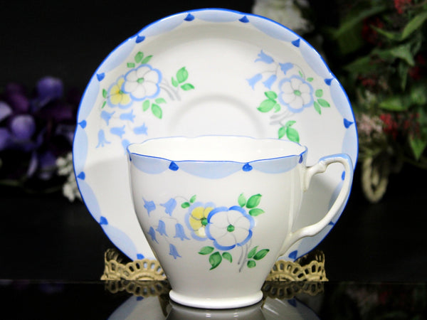 Royal Grafton Teacup and Saucer, English Bone China Teacup -J - The Vintage TeacupTeacups