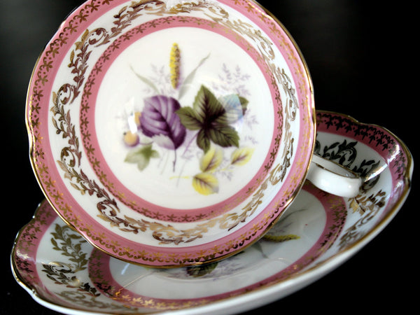 Royal Grafton Teacup, Wide Mouthed, Floral Interior, Vintage Cup and Saucer 15645 - The Vintage TeacupTeacups