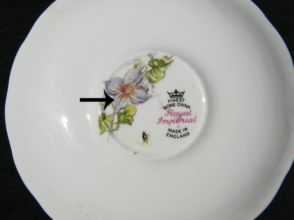 Royal Imperial Pink and Purple Flowers Orphan Saucer, No Teacup Plate Only -B - The Vintage TeacupSaucer