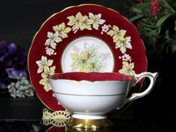 Royal Stafford, Wide Mouthed, Tea Cup & Saucer, "Consort" Chintz Teacup -J - The Vintage TeacupTeacups