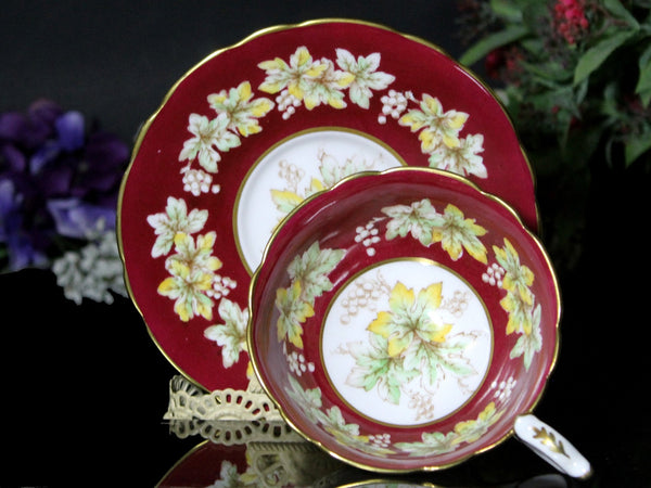 Royal Stafford, Wide Mouthed, Tea Cup & Saucer, "Consort" Chintz Teacup -J - The Vintage TeacupTeacups