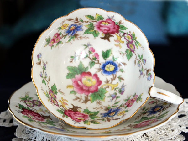 Royal Stafford, Wide Mouthed, Tea Cup & Saucer, Rochester Teacup 16302 - The Vintage TeacupTeacups