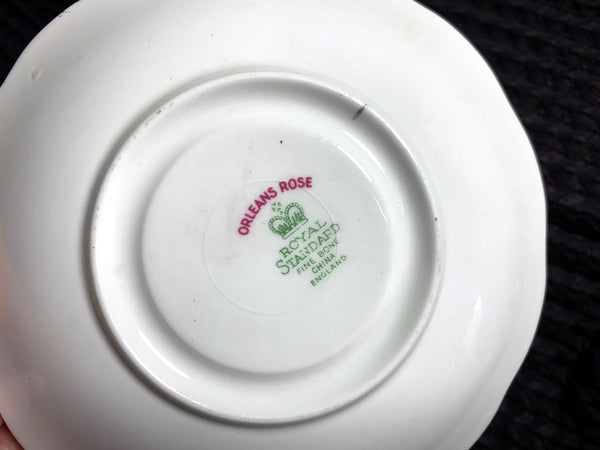 Royal Standard Orphan Saucer, Orleans Rose, Made in England. No Teacup Plate Only - The Vintage TeacupSaucer