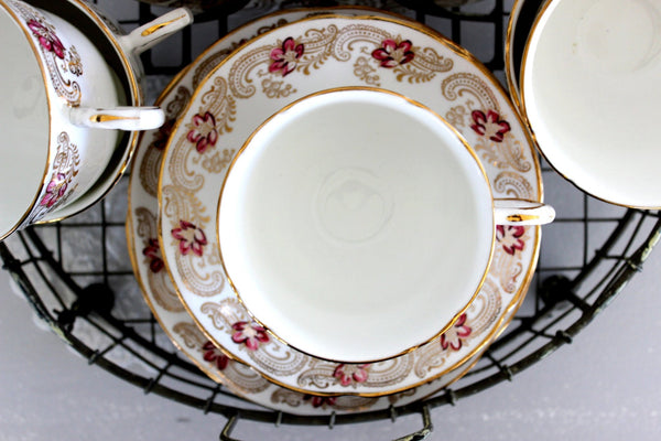Royal Stuart Dessert Set, Tea Cups, Saucers & Side Plates, Hand Painted China 14372 - The Vintage TeacupTeacups