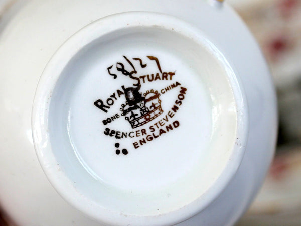 Royal Stuart Dessert Set, Tea Cups, Saucers & Side Plates, Hand Painted China 14372 - The Vintage TeacupTeacups