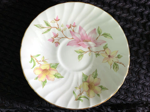 Royal Sutherland Floral Orphan Saucer, Made in England. No Teacup Plate Only -D - The Vintage TeacupSaucer